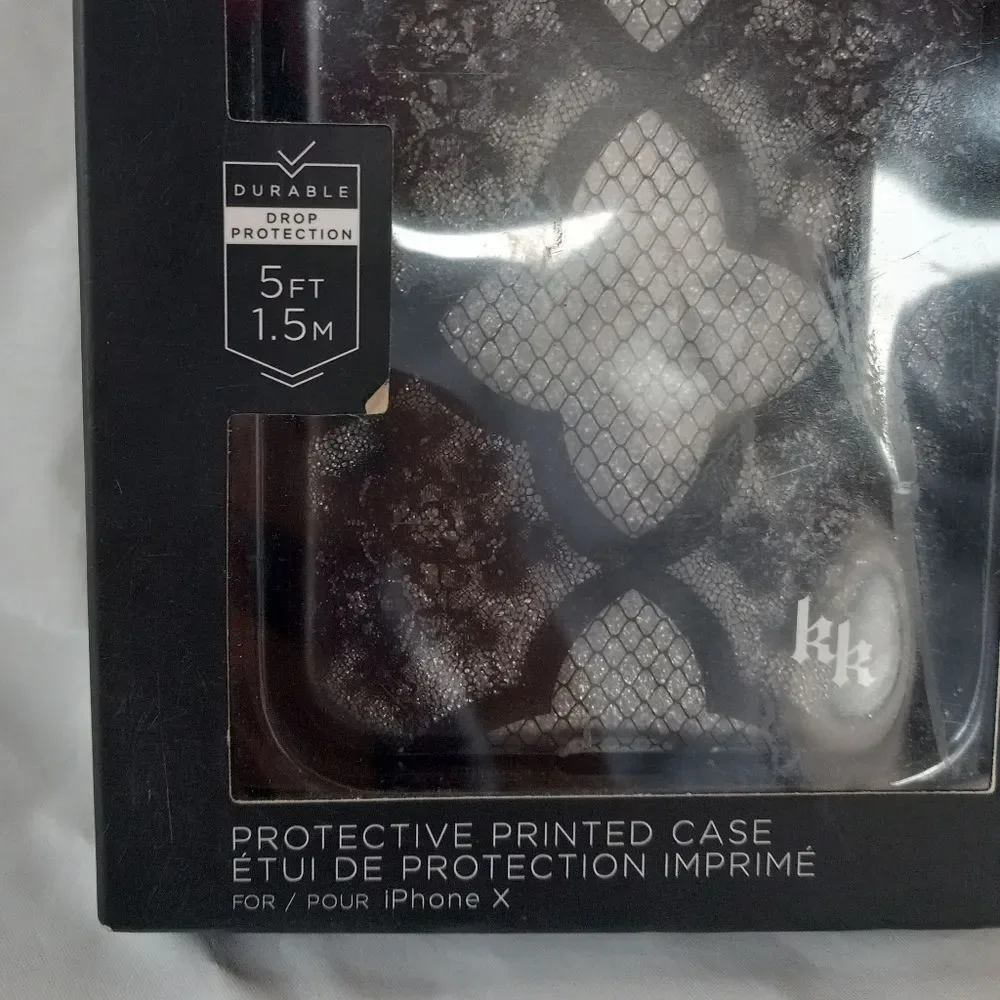 Kendall & Kylie Black Lace Fishnet Case for Apple iPhone X XS- TPU Classy Cover